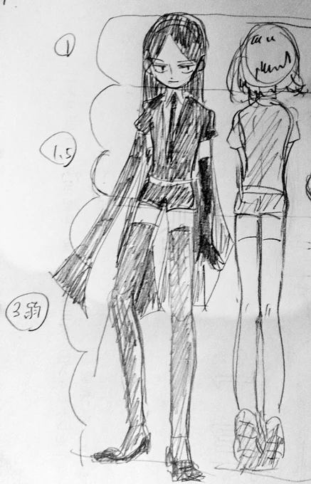 ほんとはこんくらいのスタイルで描きたい………ウエストはそんなくびれず、骨盤も大きくはしたくない!そう、少年のくびれが理想なんだよなぁ～ 