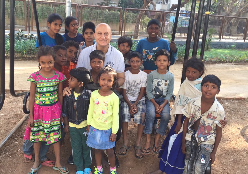 AnupamPKher's tweet photo. "Children Of A Greater God". My friends in the park.:) #MorningWalk https://t.co/7rYdyKCCWR