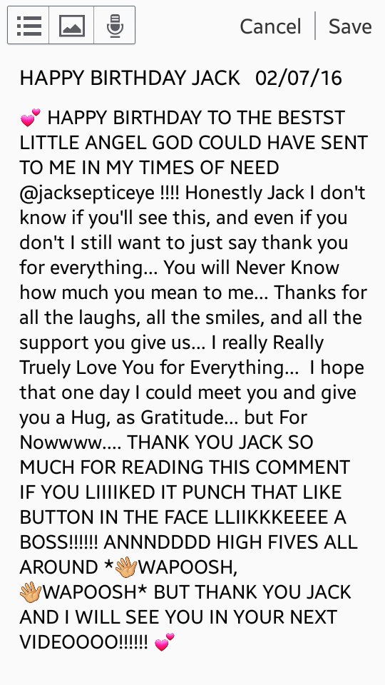 Crazy_Mofo_Mari's tweet photo. @Jack_Septic_Eye #septiccomment #HappyBirthdayJacksepticeye If you see this please Read my message Ot came from my โค https://t.co/V9GokSkDiK