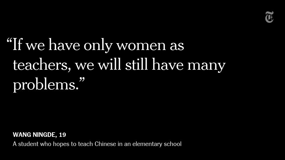 nytimes's tweet photo. Wanted in China: More male teachers, to make boys men https://t.co/m9saaNXyVB https://t.co/9X09kYCuSD