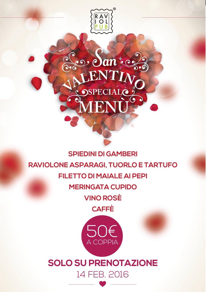 RaviolPub's tweet photo. Menù di San Valentino! Vi aspettiamo! https://t.co/Z5dNIR0y3b