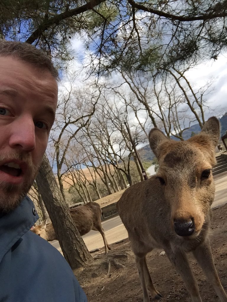 roundtizzy's tweet photo. Made some new friends in Nara #rehlfie https://t.co/FHdCgza2JS