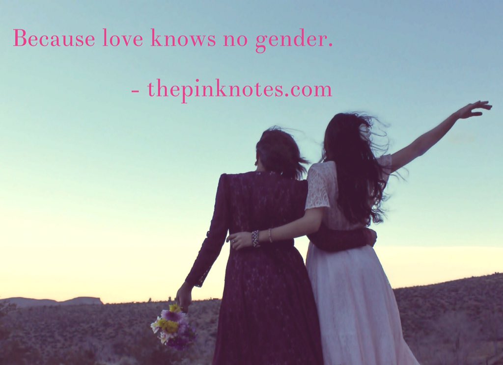 thepinknotes's tweet image. Love knows no gender only happiness. #lgbt #samelove #gay #lesbian