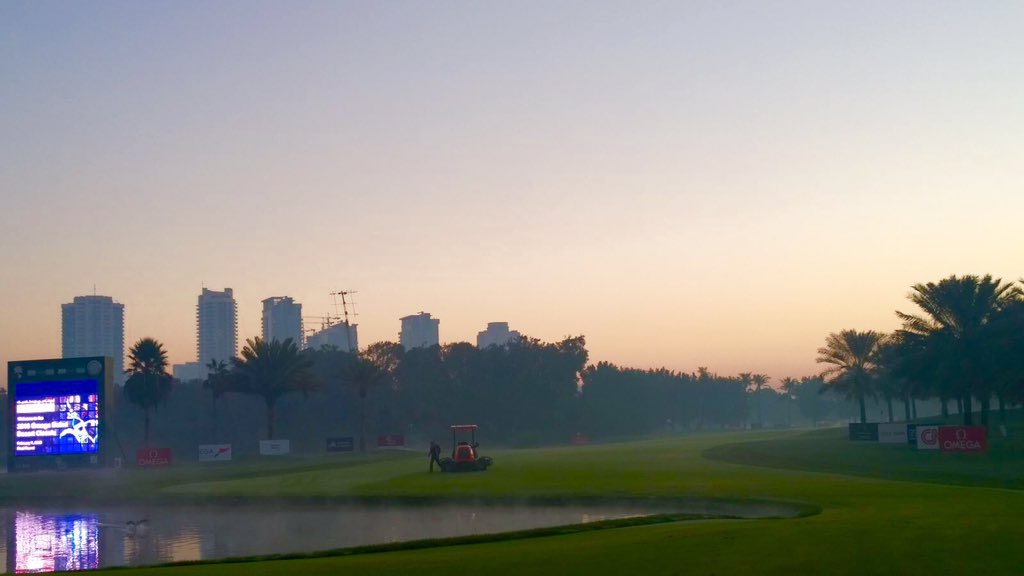 JacobsenTurf's tweet photo. Final day setup complete! @OmegaDDC @EmiratesGC #OrangeEverywhere https://t.co/T5MbNrLlWy