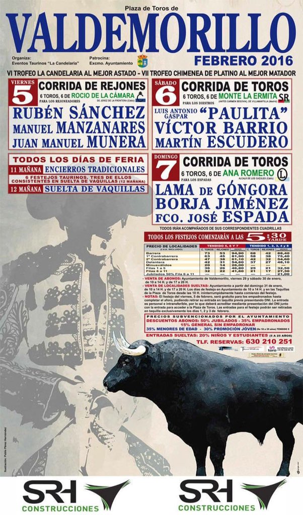 TomasEntero's tweet photo. Tres jóvenes con hambre de triunfo cierran hoy la Feria de Valdemorillo: @BorjaJimenez92 @LamadeGongora @FranEspada https://t.co/2GsOwBXjoJ