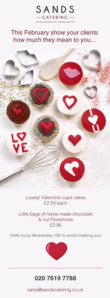 Call us 2 ❤️❤️ your clients and colleagues 4 #Valentines . Free delivery for central London #cupcakes  #LoveLondon 💋