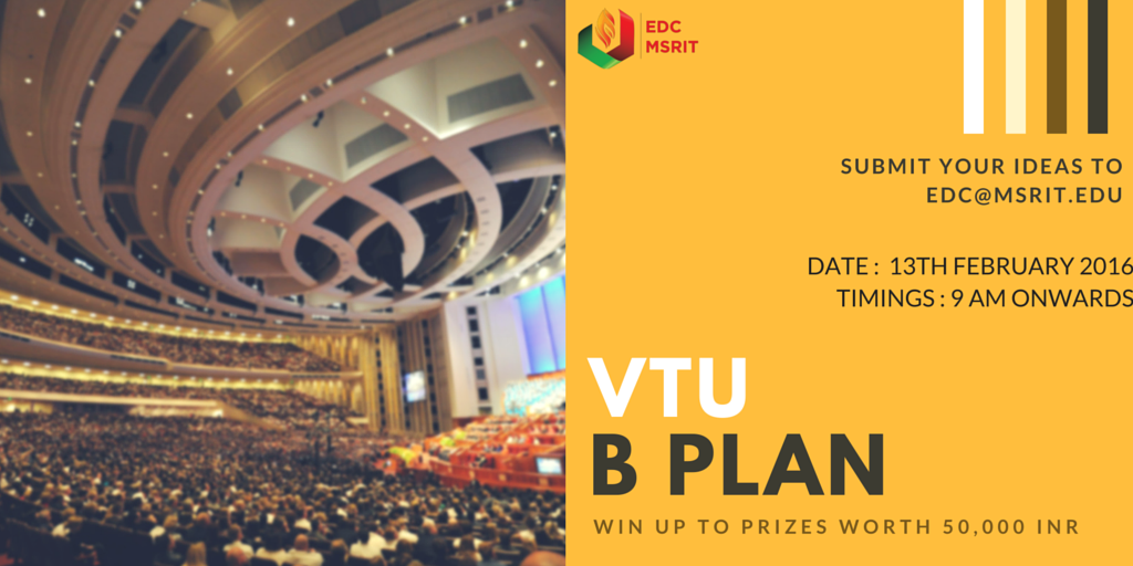 msritedc's tweet photo. @msritedc presents VTU BPLAN https://t.co/d6Em6aVn24
Submit your ideas @ecell_rvce @PesitEcell @BMSconnectPLUS https://t.co/0F32hxtCeS