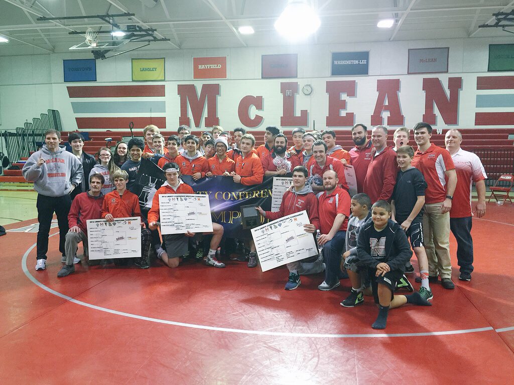 McLeanWrestling's tweet photo. Back-to-Back champs. Third in Four years. 5 Champs. 12 placers. 2 alternates. Proud of the #squad @mcleanhigh https://t.co/qGc3BEVysG
