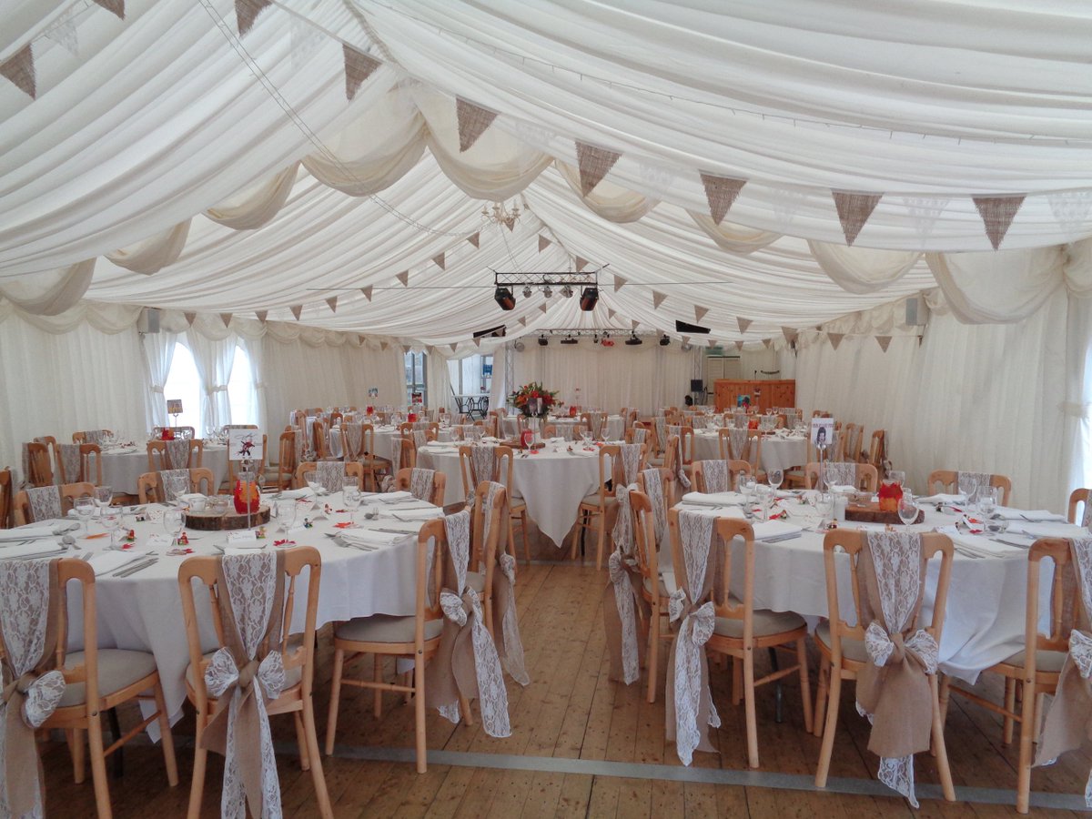 FishlakeMill's tweet photo. Our unique wedding marquee with a solid floor and excellent heating system setting for your wedding reception. https://t.co/slrEsmMLWZ