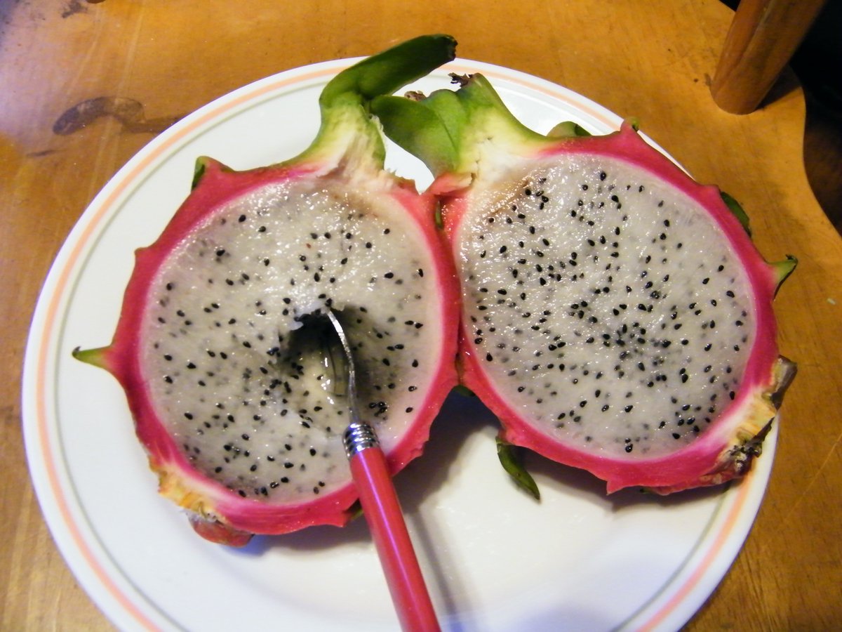 canuckcarl's tweet photo. After 58 years, I am trying my 1st dragon fruit. I think I am hooked! :) #healthyeating  #fruitplease https://t.co/uzbaU7ha4M
