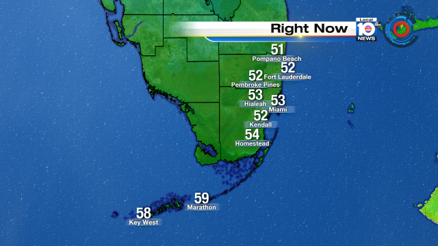 All of South Florida is currently in the 50s. https://t.co/U9aTFTbn8i