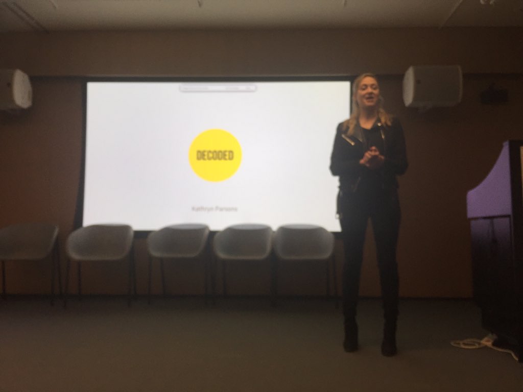 doteveryone's tweet image. Lovely to have @KathrynParsons from @DecodedCo talking to our startups ahead of #5050tech tomorrow!