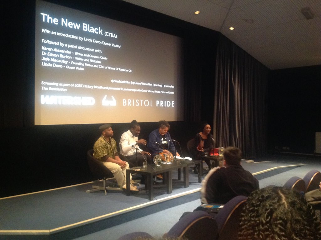 cometherev's tweet photo. Great discussion post-screening of @newblackfilm w/ @RevJide, @EdsonBurton and Linda Devo of @QueerVisionFilm. https://t.co/fqtDFAwnll