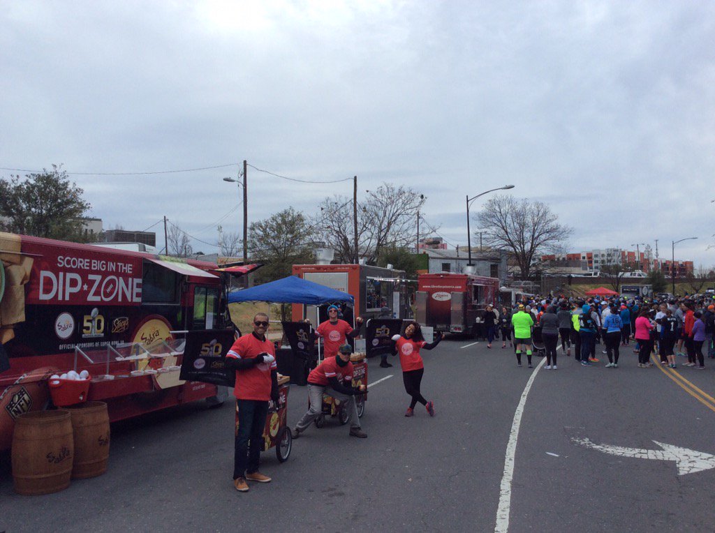 SabraTour2016's tweet photo. It's #Gameday join #Sabratour #CharlotteNC @SisuEvents #superbowlrun enjoy @Sabra #hummus   #SuperBowl50 #SuperBowl https://t.co/jsNr5vmmZB