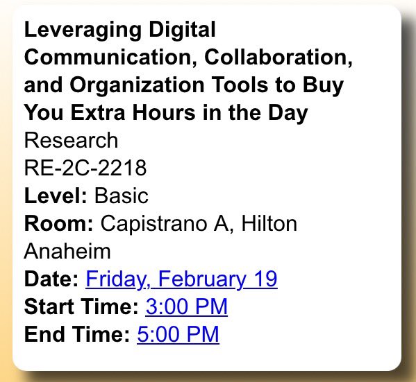 danrhon's tweet photo. Researcher? Academician? Our CSM Breakout: Work more efficiently &amp; collaborate better #deepwork #csm2015 #PTResearch https://t.co/yimzpfTU79