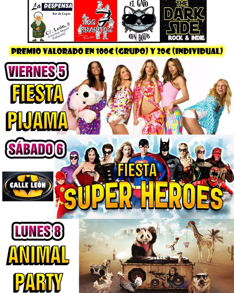 BarPinUp's tweet photo. Sube una foto disfrazado a
@CalleLeonOnFire 
#CarnavalesCalleLeon
Foto más retwitteada
Grupo 100€
Individual 20€ https://t.co/8qzN7VS1bE
