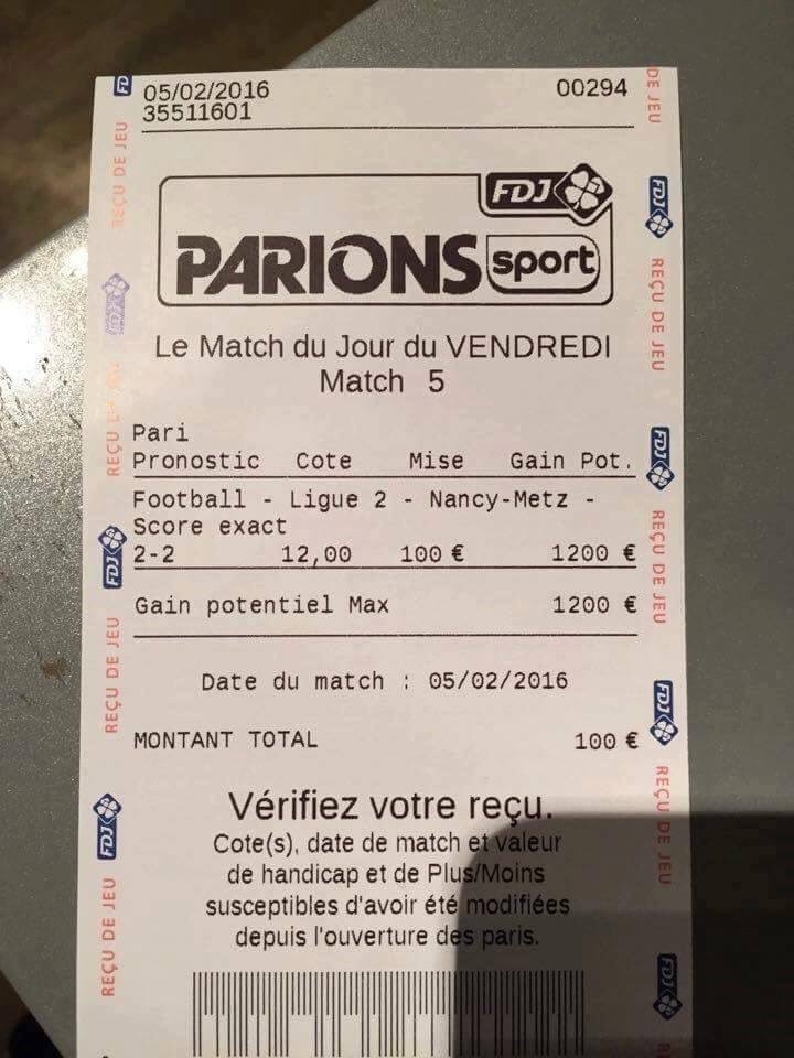 Fixed_Community's tweet image. 05/02/2016 :

Nancy - Metz 🇫🇷 #L2 

2 - 2 

Odd : 12 

Bang bang bang ✅✅✅