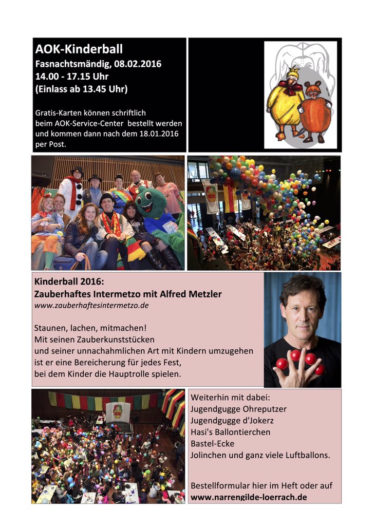 NglService's tweet image. AOK-Kinderball am Fasnachtsmändig im Burghof Lörrach