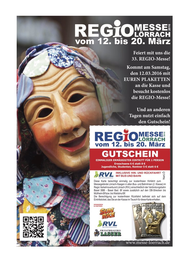 NglService's tweet image. REGiO Messe Lörrach am Samstag 12.03.16 Gratis mit der Lörracher Plakette!