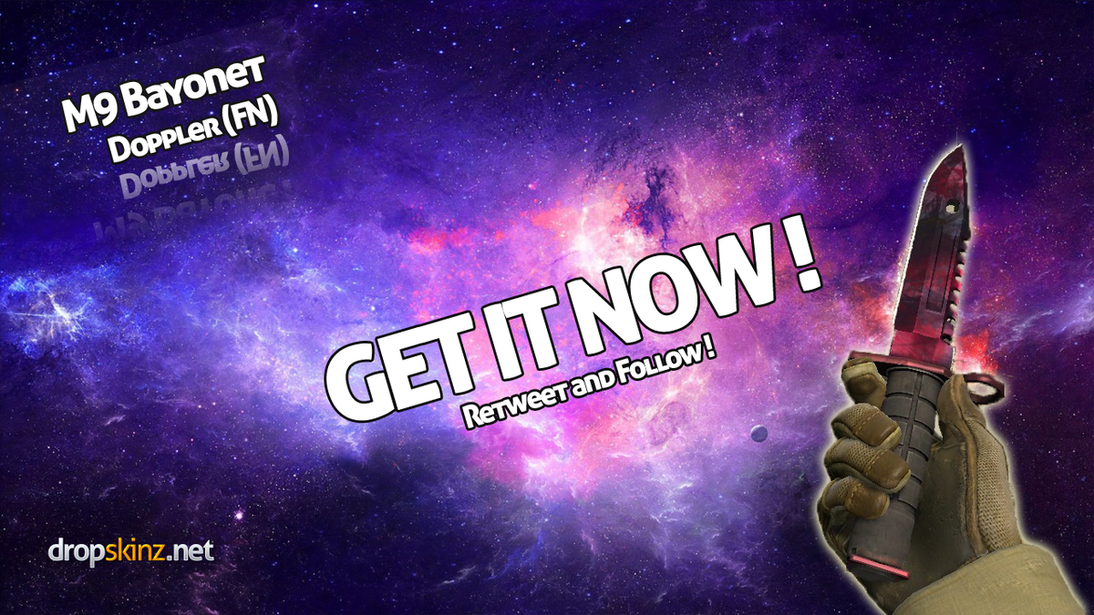 dropskinz's tweet image. M9 Bayonet | Doppler (FN)

Enter here &amp;gt;&amp;gt;&amp;gt; dropskinz.net/m9-bayonet-fre…

RT + FOLLOW
#CSGOgiveaway #freeCSGOskins