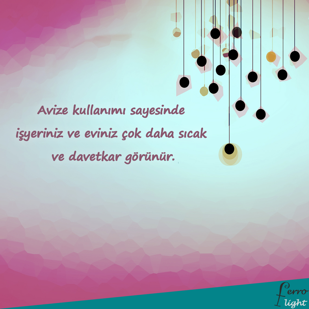 #Avize kullanımı sayesinde iş yeriniz ve eviniz çok daha davetkar görünür.