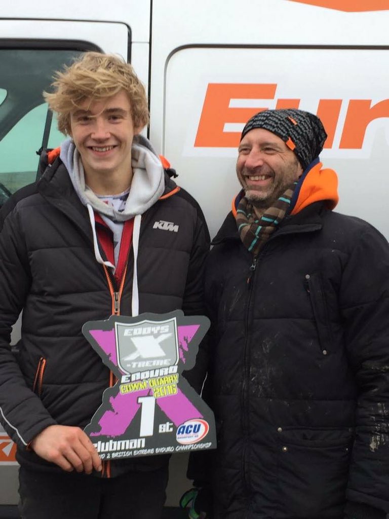offroadorange's tweet photo. Massive well done to @jamesjacko1 on his win today at Eddys X-Treme. @KTM_UK @eurotekktm @cisport #fatherandson https://t.co/znxWrvSdvS
