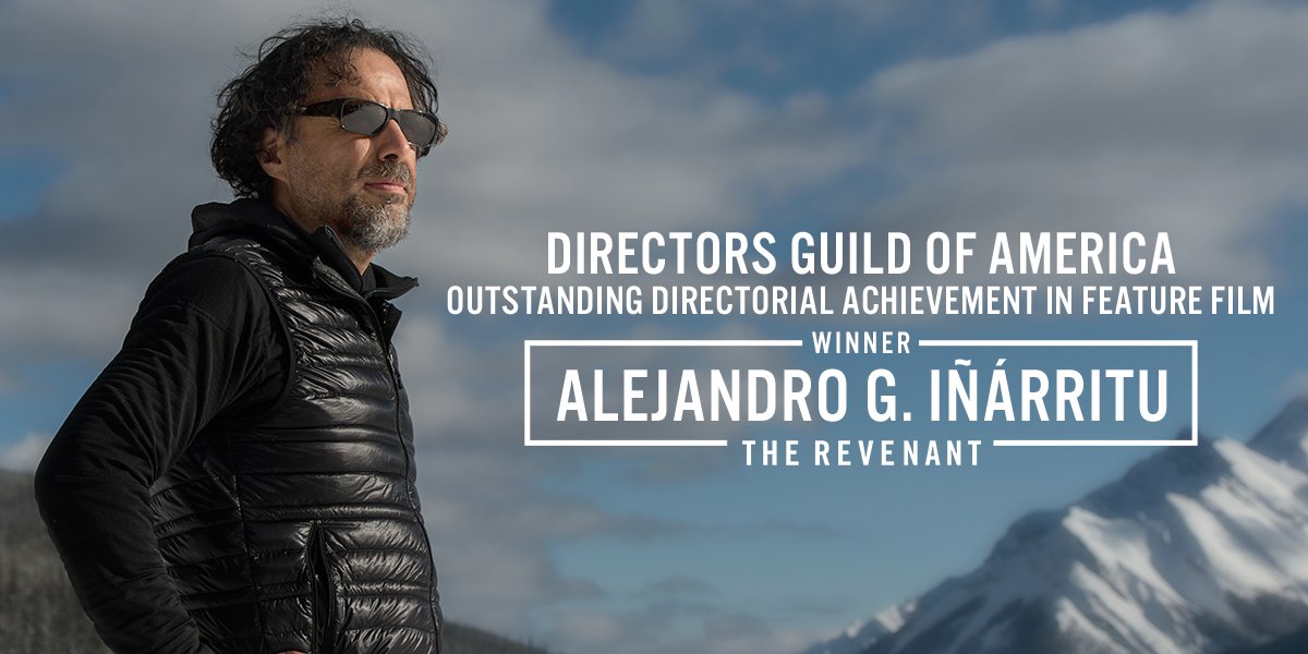 RevenantMovie's tweet photo. Congrats to Alejandro G. Iñárritu on his #DGA win for #TheRevenant! https://t.co/eICUqkQ6KA