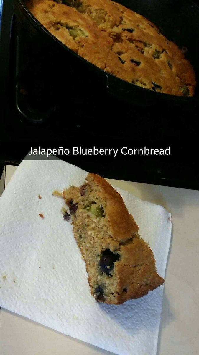 MainStreetCook's tweet image. Jalapeño Blueberry Cornbread #breadit #spicysweet