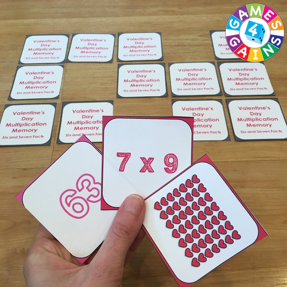 Games4Gains's tweet photo. Practice multiplication facts with this FREE Valentine's Day Memory Game! #math #edchat https://t.co/bUQp7WhzaK https://t.co/xMYtLjzMnE