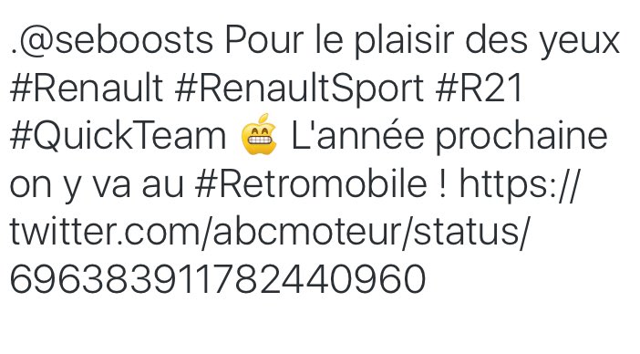 Doudou_Gallak's tweet photo. https://t.co/hdRq4n6kvv #Renault #RenaultSport #R21 #QuickTeam #Retromobile @seboosts https://t.co/Rhr27MlEX8