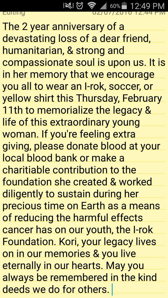 katyoakum's tweet photo. @koribethquinn, we will always love you! Balloon release by plaque after school 2/11. See @teaganjohnson03 for info. https://t.co/EYpzUoqh5f