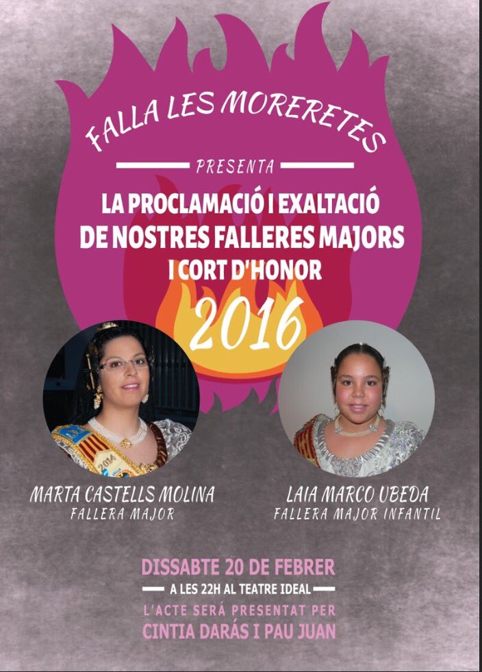 moreretes's tweet image. #presentacio2016 cartell per al dia 20 de Febrer! Vos esperem