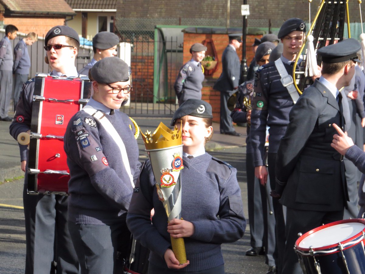 240DarlastonSqn's tweet photo. Parade lead by Cpl Sollom from @1046SqnATC (who later became Sgt) and the designer of the @staffswing torch. https://t.co/5wOvVj5ME0