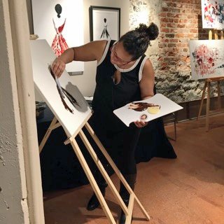 mlipseyart's tweet photo. Painting with chocolate is not the same as acrylic. #livethemoment #livepainting #jtmec #chocolate https://t.co/H3jxc1kemm