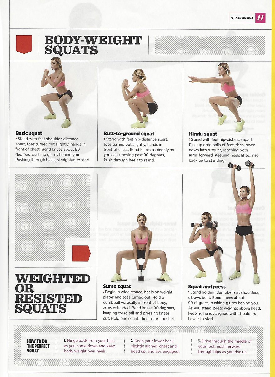 Variations on the squat move from <a href="/mandfhers/">Muscle & Fitness Hers</a> #fitfluential #sweatpink #girlgonesporty