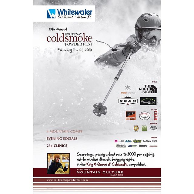 WH2O's tweet photo. The 10th Annual Kootenay Coldsmoke Powder Festival hits WH2O FEB 19-21, 2016! #coldsmoke2016 #iheartwh2o https://t.co/VJGtgCfyQo