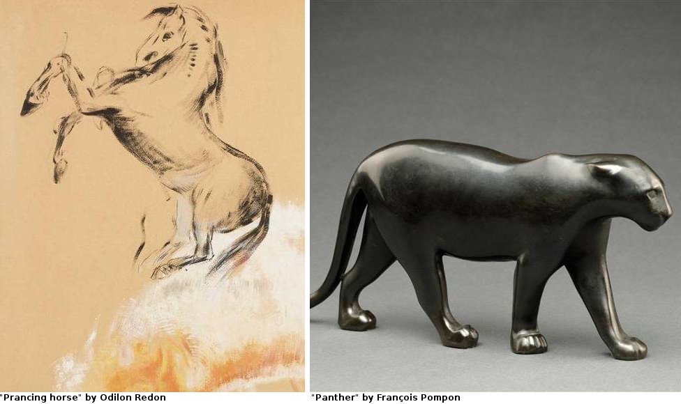 MuseeOrsay's tweet image. Redon for @Broncos and Pompon for @Panthers in the Musée d'Orsay. Enjoy the #SB50 ! #Superbowl