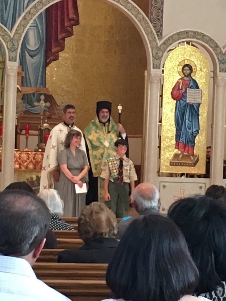 schcardiff's tweet photo. Congratulations to Nicholas on receiving his Orthodox scouting badge fr Metropolitan Nikitas on Scout Sunday! https://t.co/fql5NpKfZG