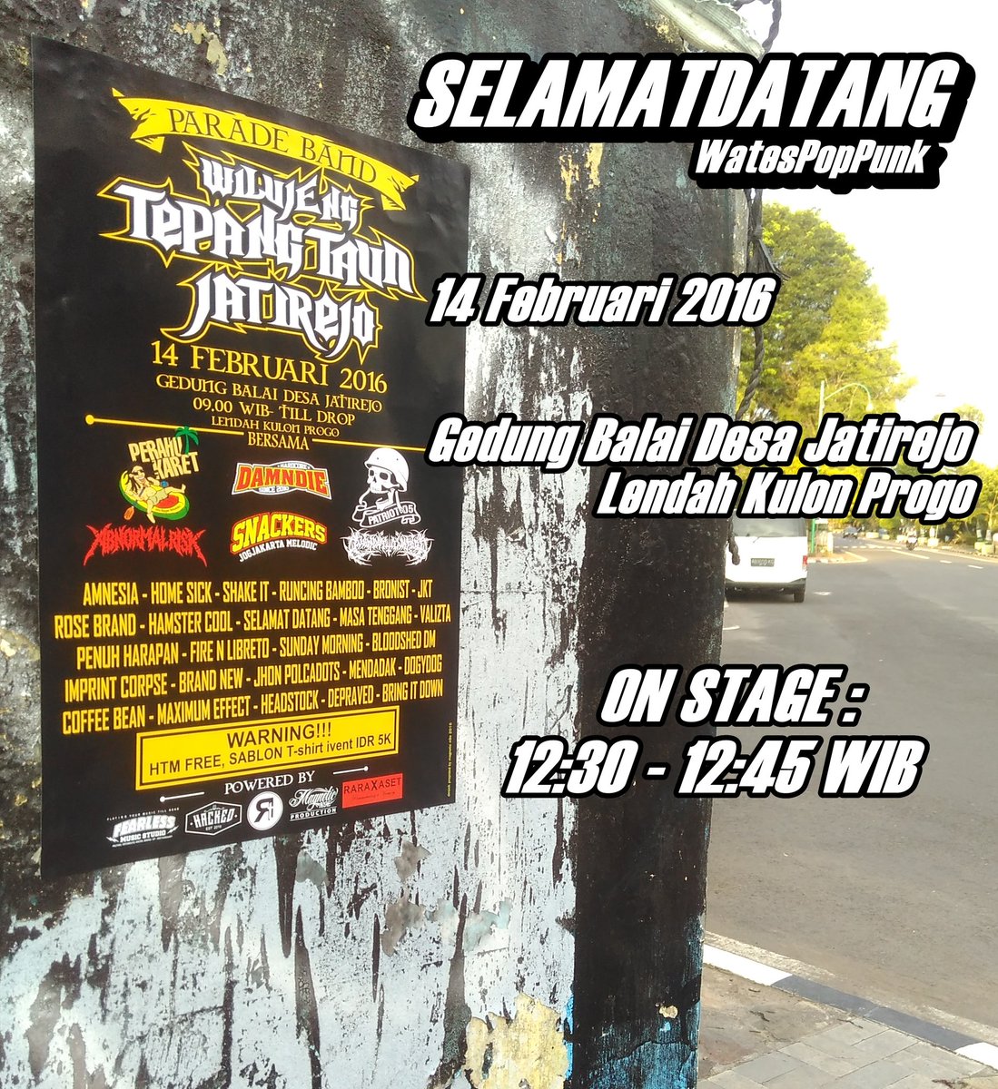 SDband_ofc's tweet photo. Selamat Datang Day's 😂

14 Februari 2016
Balai Desa Lendah Kulon Progo.

On Stage : 
12:30 - 12:45 WIB https://t.co/RTwap93sSx