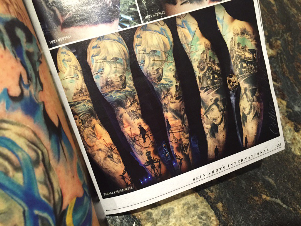 GothicTattooUK's tweet photo. @GothicTattooUK: Sleeve made by Romi just been published in #SkinShots magazine issue 103 Feb-Mar 2016 :) #skindeep https://t.co/tGeXprBvLt