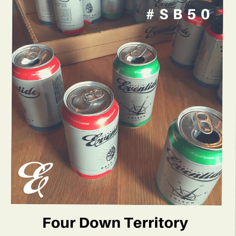 EventideBrewing's tweet photo. Four down territory here in #Atlanta! #SB50 #SuperBowl https://t.co/RvOxSN9MFk