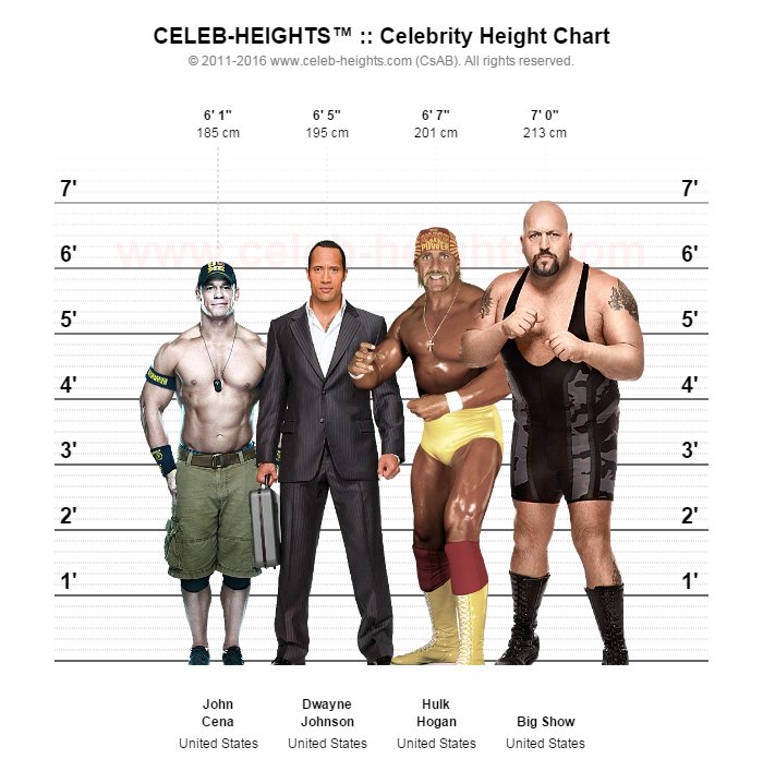 Wwe Height Chart