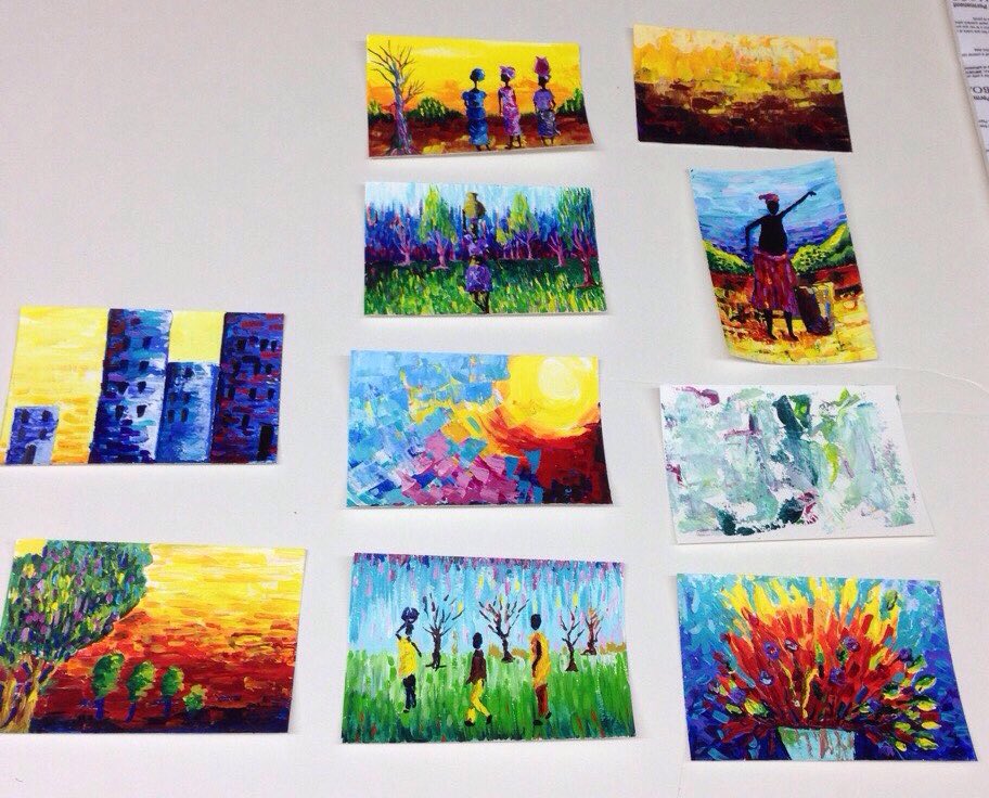 unomahi2's tweet photo. Postcard art... Must admit I had way too much fun with it. Now I have over 34 cards. What to do? https://t.co/GYrrtsSnBY
