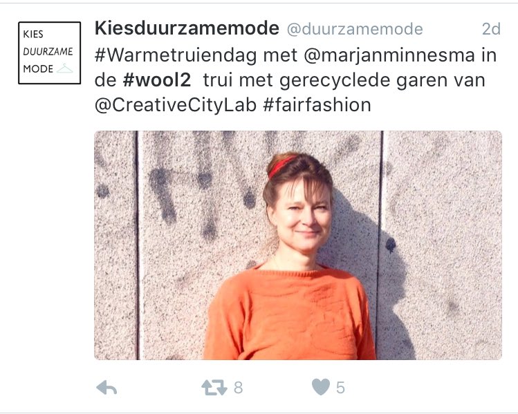 #wool2=2 truien! <a href="/marjanminnesma/">Marjan Minnesma </a> droeg op @WarmeTruiendag oranje én wit <a href="/EllenMensink/">Ellen Mensink</a> <a href="/duurzamemode/">Kiesduurzamemode</a> <a href="/CreativeCityLab/">Creative City Lab</a>