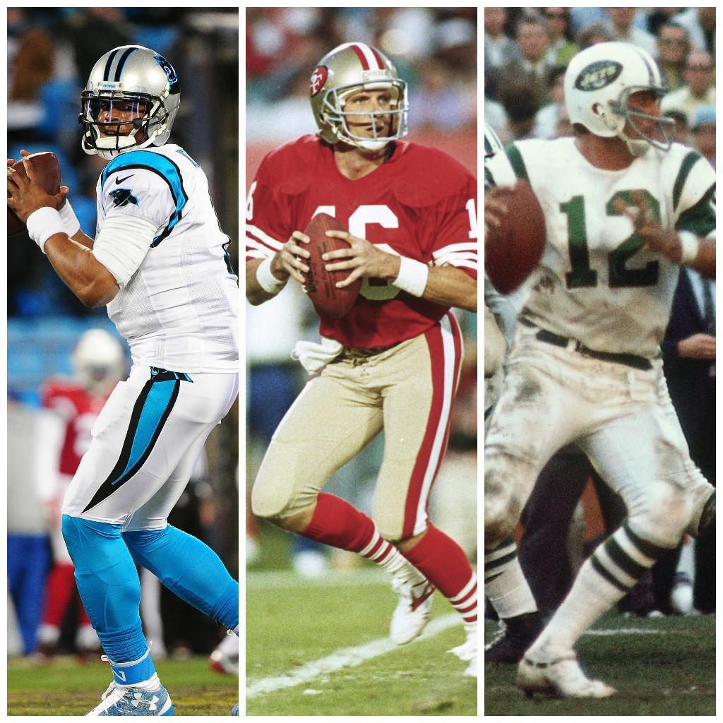 ESPNNFL's tweet photo. Cam Newton could become the 3rd starting QB ever to win a Super Bowl &amp; a national championship. (Montana/Namath) https://t.co/J5SjVl2uLs