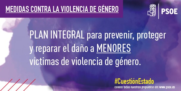 PSOE's tweet photo. Más recursos, prevención,sensibilización, acompañamiento y recuperación. Protección de menores también #MachismoMata https://t.co/Um4tXcr2SC