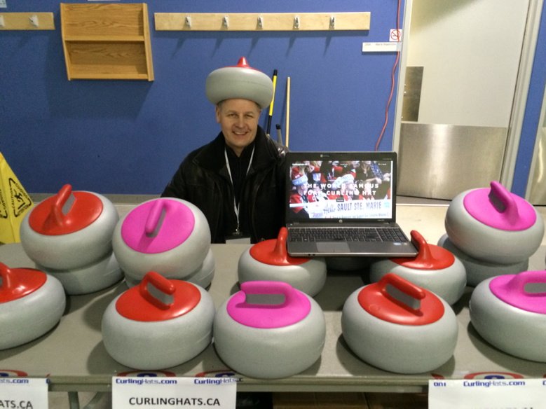 denuma99's tweet photo. Foam curling hats on offer $25. #onttankard https://t.co/wqJ3t06y17