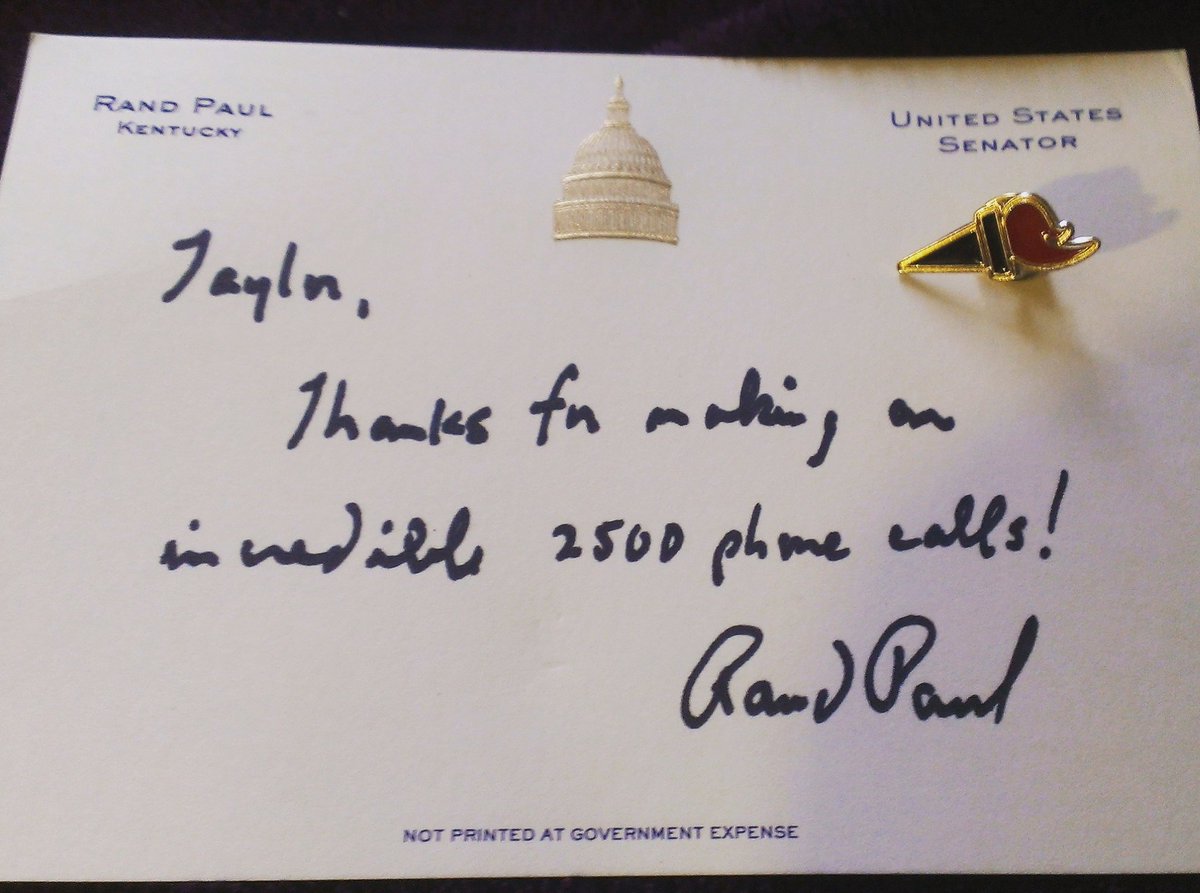 taylorgrenawalt's tweet photo. Oh anything for you @RandPaul I was happy to be part of the team & contribute to the fight for liberty! #Rand2016 https://t.co/UG8vqfFP8V