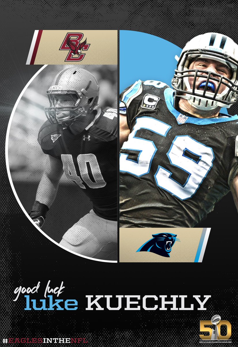 BCFootball's tweet photo. Good luck to one of the greatest players &amp; people #LUUUUUKE in #SuperBowl50! All the #BCEagles are rooting for you! https://t.co/SOYfx6X6AX
