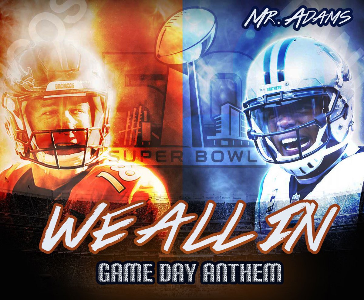 weallinanthem's tweet photo. #sb50 #SuperBowlsunday "We All In" Game Day Anthem.. One Hour......Represent Your Squad!!!!!!!! #intense #headbanger https://t.co/CHyhzzBoPw
